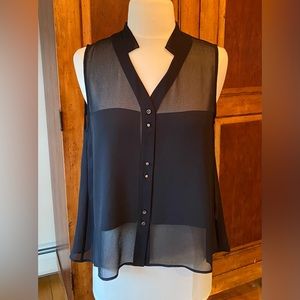 ZOA BLOUSE SLEEVELESS MODERN SHEER SIZE SMALL